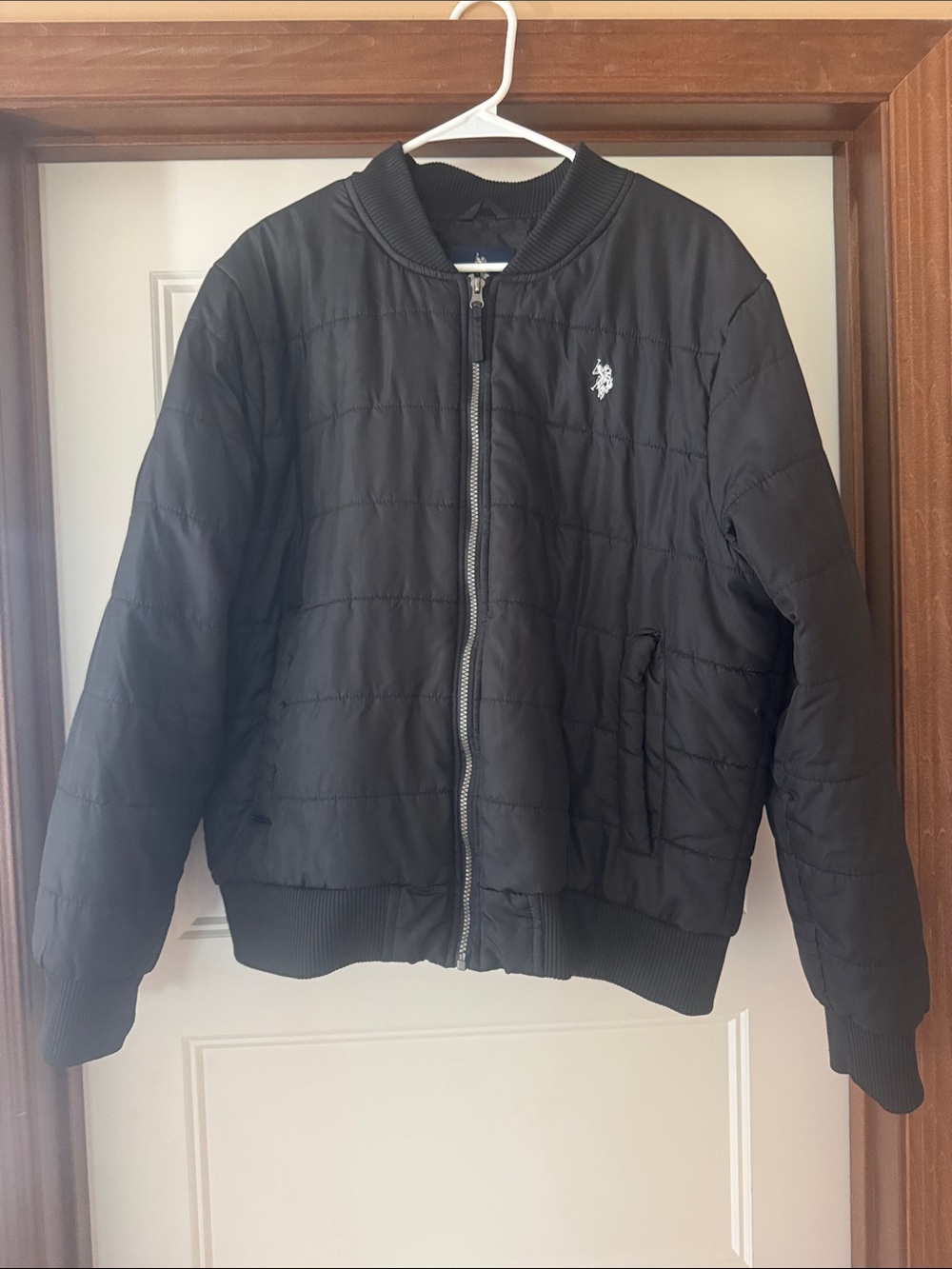 U.S. Polo Assn. Black Quilted Puffer Bomber Jacket
